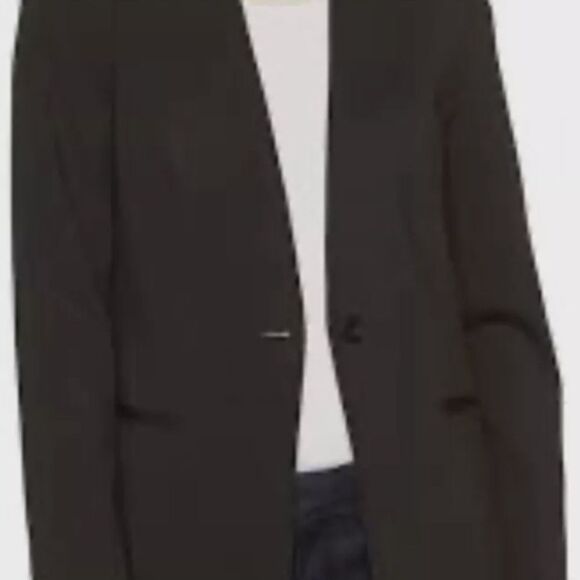 Banana Republic Washable Ponte Inverted Collar Blazer Black NWT Size 2 - Picture 7 of 9
